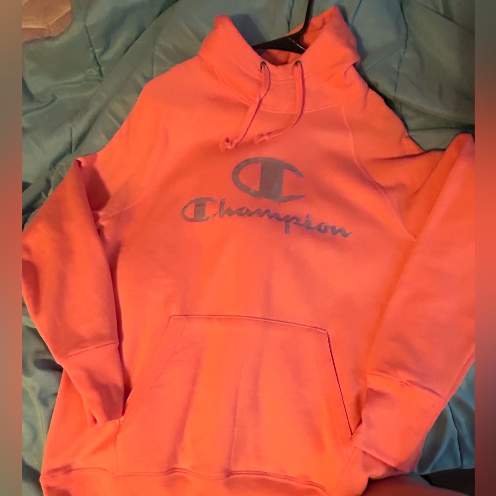 coral champion sweatshirt